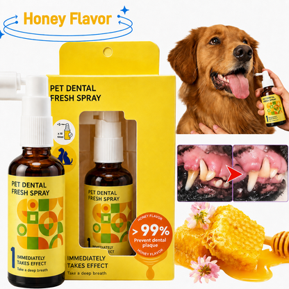 🐶 Fresh Breath & Tartar Control Dental Spray for Dogs ✨ (No-Brushing Needed)