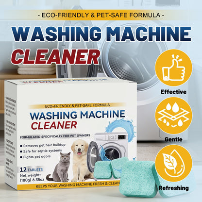 🔥Eco-Friendly Washing Machine Cleaner Tablets (12 Count) | Pet Safe Odor Neutralizer & Deep Clean Descaler for Fresh, Grime-Free Washers
